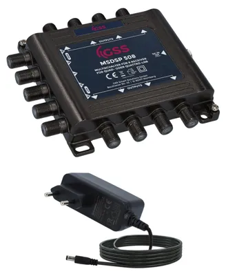 Produktbild von GSS MSDSP 508 Multischalter mit Netzteil  - 8 Teilnehmer 1 Satellit - Matrix, Multiswitch für Satellitenschüssel