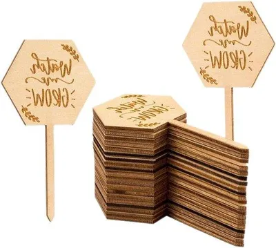 Produktbild von Holzpflanzenetiketten - Gartenmarkierer-Labels - Pflanzen identifizieren - Langlebiges Holzmaterial - 40 Stück - Naturholz