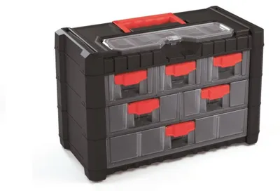 Obrázok produktu pre Plastový organizér závesný MULTICASE CARGO 400x200x260 červené úchyty