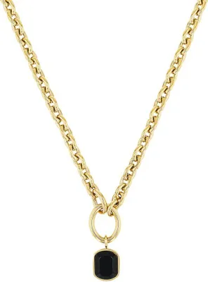Produktbild von S.Oliver Edelstahl vergoldet Kette mit Achat-Stein 2038858