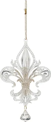 Produktbild von INNA-Glas Heraldische Lilie AZARIEL, Hänger, Glitzer, transparent-Gold, 15cm - Acryl Anhänger