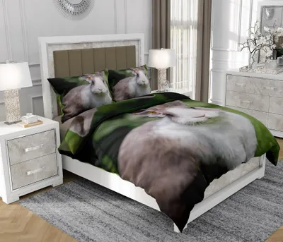 Produktbild von Bettwäsche 140x200 cm + 2x70x80 cm, 3-teilig, 100% Baumwolle, Satin, Reißverschluss, Bunt - SOVIO | So.0335
