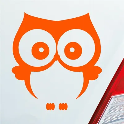 Produktbild von Auto Aufkleber Eule Owl Vogel Bird Uhu süß Tier Musik 10x11 cm Orange Sticker Heckscheibenaufkleber