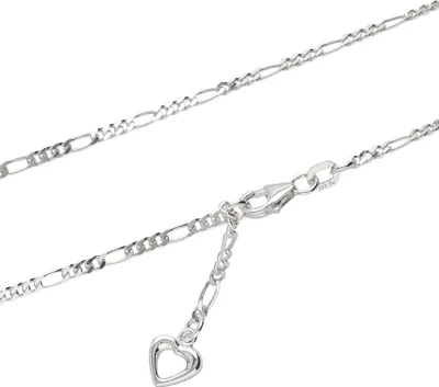 Produktbild von 925er Silber Fußkette Fußkettchen Länge 25cm Figaro Kette Diamantiert 1730