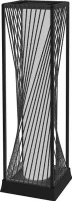 Produktbild von Solar Stehlampe Rattan mit Lichtsensor 25 LED Solarlampen im Boho-Stil IP44 Spritzwassergeschützt Schwarz+Grau