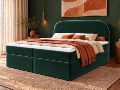 Produktbild von Emlar Boxspringbett Mona 2 180x200 - Komplett-Set mit Matratze und Topper - Polsterbett mit Bettkästen - Boxspringbett Grün (Magic Velvet 2292)