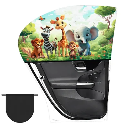Produktbild von Sonnenschutzblenden fürs Auto, 2er-Set Sonnenschutzblenden für Kinder mit UV-Schutz, Sonnenschutzblenden für Autofenster mit hochelastischem Netzgewebe, 55 x 96 cm