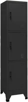 Produktbild von Schließfachschrank Schwarz 38x45x180 cm Stahl