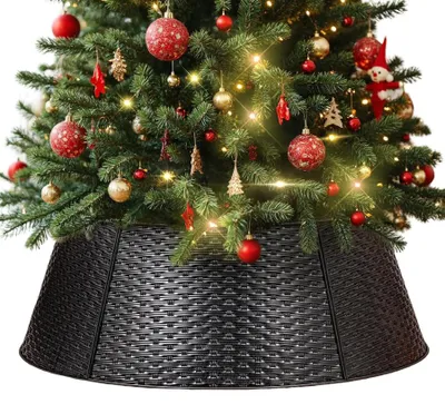 Obrázek produktu pro Dekorace na vánoční stromek, kovová, dekorativní, elegantní, odolná, černá, rozměry 90 x 30 cm