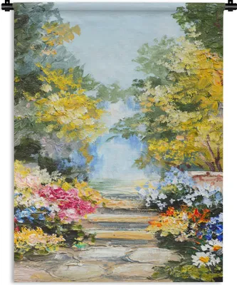 Produktbild von MuchoWow® Wandteppich Wandbehang Malerei - Blumen - Natur - Ölfarbe 150x200 cm Tapisserie Dekoration Wandtuch - Wandaufhängung - Moderner