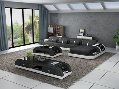 Produktbild von Wohnlandschaft Ecksofa L-Form Sofa Couch Design Couch Leder Modern Polster Neu