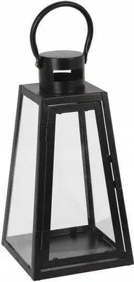 Produktbild von Laterne dekorative Laterne schwarz elegant 37.5x18x18 cm