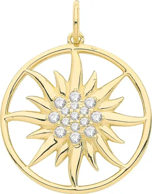 Produktbild von Wunderschöner 9 Karat (375) Gold Damen - Anhänger mit Zirkonia - 21mm*17mm; TRS34391