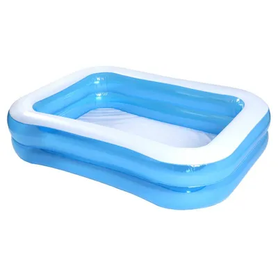 An inflatable swimming pool on a white background.