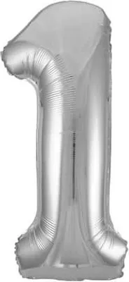 Obrázok produktu pre Minifolienballon Zahl 1 silber - ca. 40 cm
