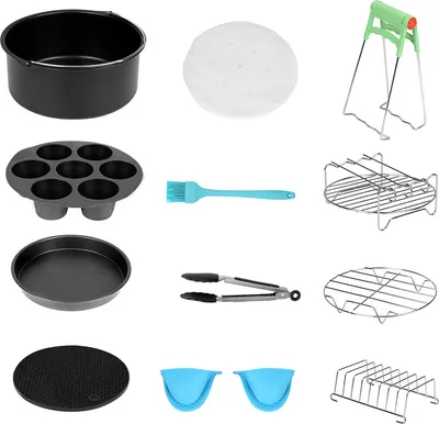 Immagine prodotto di TolleTour Accessori per friggitrice ad aria calda, set di 12 pezzi di accessori per friggitrici ad aria per friggitrice ad aria3.5QT-5.8QT