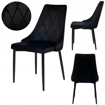 Immagine prodotto di Ekspand | Sedia Glamour LR-08 - Nero - Imbottita - Design elegante - Elevato comfort di seduta
