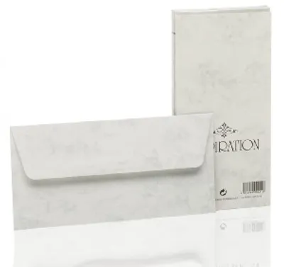Produktbild von Rössler Papier 20320814 Briefhülle Inspiration - DL, 20 Stück, grau marmora