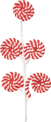 Produktbild von Clayre & Eef Weihnachtsdekoration Lutscher 57 cm Rot Weiß Kunststoff