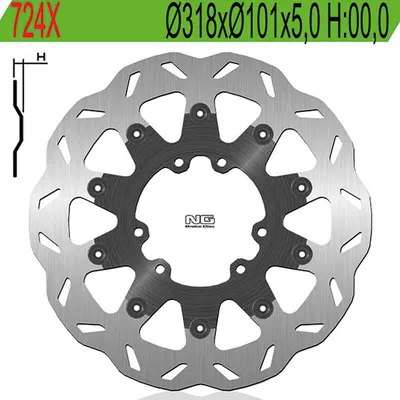 Produktbild von NG Vorderbremsscheibe linke Seite 6 Löcher von 6,25 mm