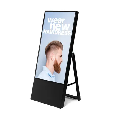 Produktbild von Showdown Displays Digitaler Kundenstopper Smart Line mit Samsung-Bildschirm - 43 Zoll - Schwarz