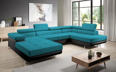 Produktbild von FurMeb24 - Ecksofa MANDANA U - LINKE SEITE , Sofa mit  Bettk€sten und Schlaffunktion - Orinaco 85 + Madryt 1100