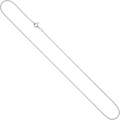 Produktbild von 1,1mm feine Rundanker-Kette Halskette Collier aus 925 Silber rhodiniert 45cm