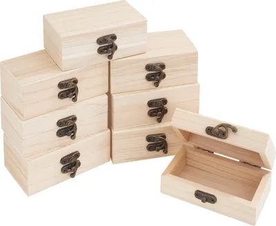 Produktbild von VBS Holzkästchen, 8 Stück, Rohholz, 10 x 3,8 x 5,9 cm