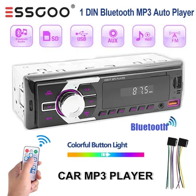 Produktbild von Autoradio 1 DIN mit Bluetooth Freisprechanlage USB SD Karte Aux Eingang MP3 Player Touchscreen FM Radio 4x60 Watt 12V mit Fernbedienung und 7 Farben