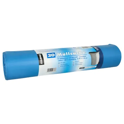Image de Starpak 12338 Sacs poubelle - 120 L, LDPE, bleu, 20 pièces