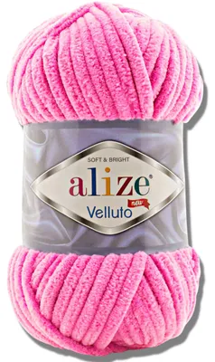 Obrázok produktu pre Alize 1x 100 g Velluto hrubá vlna, jednofarebná, chenille, háčkovanie, pletenie (Bavlna Candy | 121)