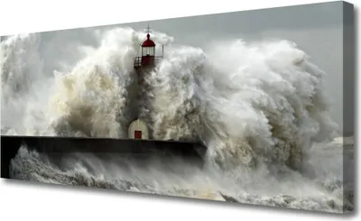 Produktbild von Tulup Leinwand-Bilder 125x50 Wandbild Canvas Kunstdruck Leuchtturm Landschaft