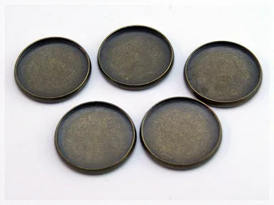 Produktbild von Vintageparts Fassung 20-mm-Cabochon Messing antik Bronze 22 x 22 mm, 10 Stück