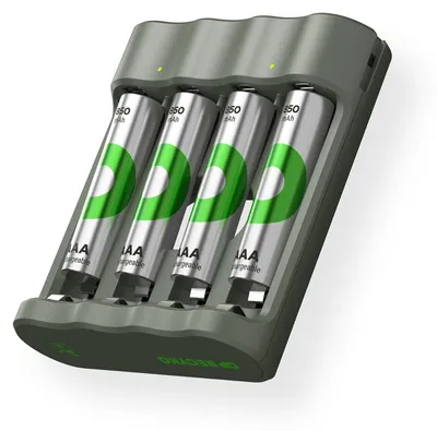 Productafbeelding van USB-acculader voor AA en AAA batterijen met 4 laadslots