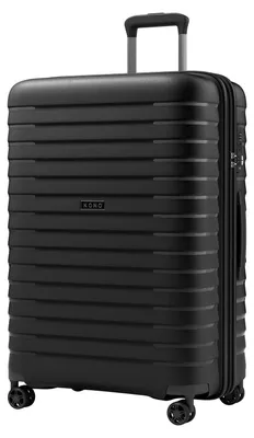 Produktbild von KONO Großer Koffer Leicht PP Hartschalenkoffer Trolley mit TSA Schloss – Groß(XL), Schwarz