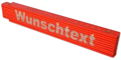 Produktbild von TE-Trend 2m Zollstock Gravur Meterstab Metermaß Gliedermaßstab Maßstab Wunschtext Namen Text 20 Zeichen Geschenk Rot
