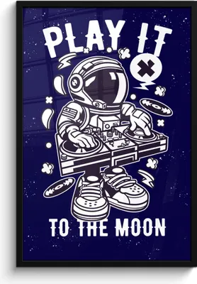 Produktbild von MuchoWow® MuchoWow® Gerahmtes Poster Astronaut - Weltraum - DJ - Vintage 60x90 cm - Poster mit zchwarzem Bilderrahmen - Kunst