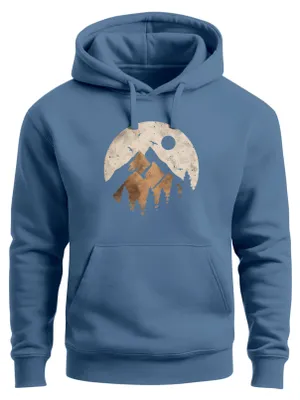 Produktbild von Hoodie Herren Print Aufdruck Motiv Outdoor Mountain Kapuzen-Pullover Männer Fashion Streetstyle Neverless®