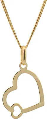 Produktbild von Anhänger Herz echt 333-8 Karat Gold mit vergoldeter Silberkette 42 cm