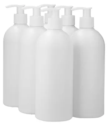 Productafbeelding van Set van 6 Lege Ronde Flessen met Dispenserpomp, 500 ml