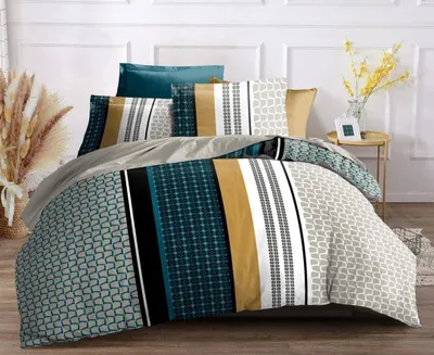 Productafbeelding van Bettenset, 4-delig - 100% katoen - 240 x 300 cm laken - 140 x 190 cm hoeslaken - 2 kussenslopen 65 x 65 cm - Hoge kwaliteit - Complete beddengoedset