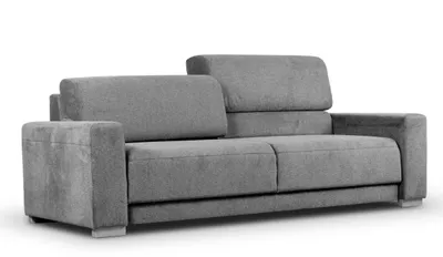 Produktbild von Schlafsofa - Sofa mit Bettkasten und Schlaffunktion - Leicht zu reinigender Stoff - Grau - Einfache Montage - Kissen im Set - UNO