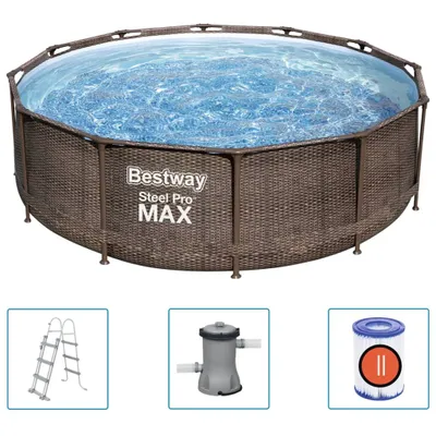 Produktbild von Bestway Steel Pro MAX Swimming Pool-Set Deluxe Series Rund 366x100 cm