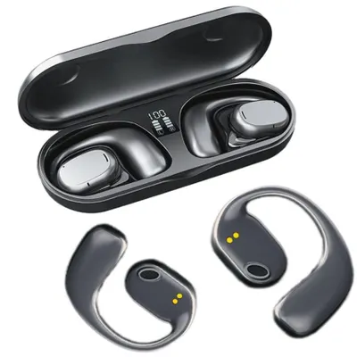 Obrázok produktu pre Bezdrôtové Bluetooth slúchadlá Levitantes s háčikmi na uši, čierne, s výdržou 6 hodín