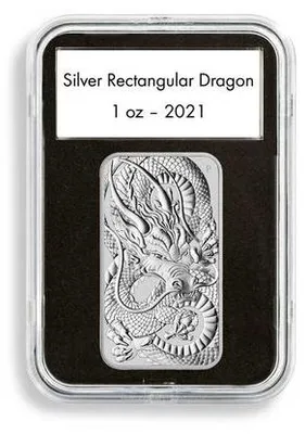 Produktbild von Münzkapseln QUICKSLAB 47,6 x 27,6 mm für 1 oz. Silber Rectangular Dragon, 5er Pack