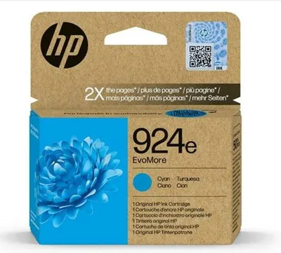 Produktbild von HP 924e EvoMore Cyan Original Druckerpatrone, Hohe (XL-) Ausbeute, Cyan, 1 Stück(e), 800 Seiten, Einzelpackung
