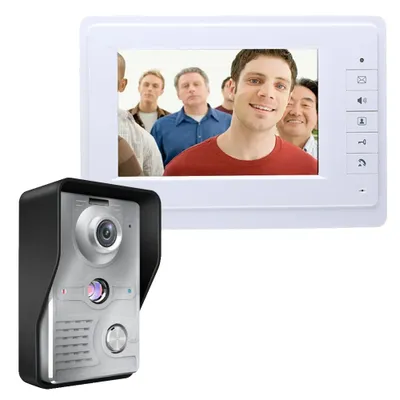 Zdjęcie produktu dla Przewodowy system wideodomofonowy, 7-calowy kolorowy wyświetlacz, kamera noktowizyjna, 819MKW11