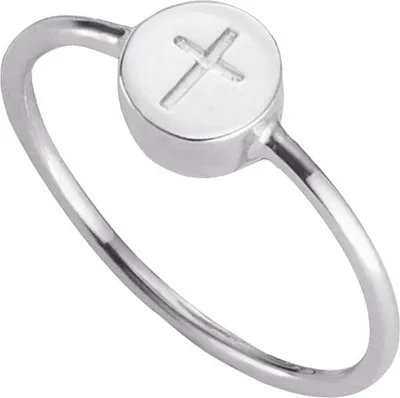 Produktbild von cai Ring 925/- Sterling Silber rhodiniert Kreuz