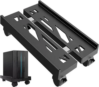 Produktbild von PC-Ständer für unter dem Schreibtisch - Verstellbare Computerhalter - Verstelbare CPU-Ständer mit Rädern
