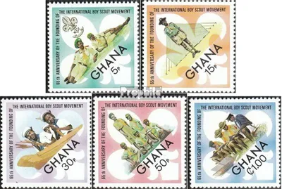 Produktbild von Briefmarken Ghana 1972 Mi 479A-483A (kompl.Ausg.) postfrisch Pfadfinder
